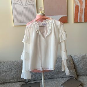 Bb Dakota white flowey ruffle top